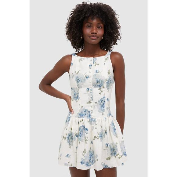 FAITHFULL THE BRAND Cecile Floral Blair Mini Dress Size 6 NWT Retail $260 - Picture 1 of 7